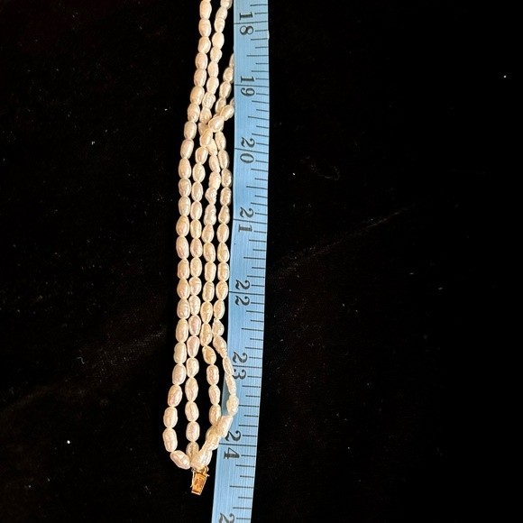 Freshwater pearl four strand necklace and bracelet set 14k gold clasp - Picture 5 of 9